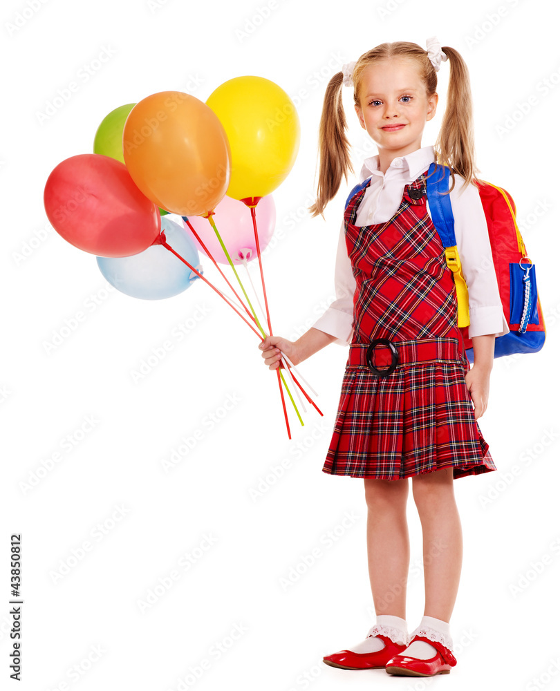 Child with backpack.