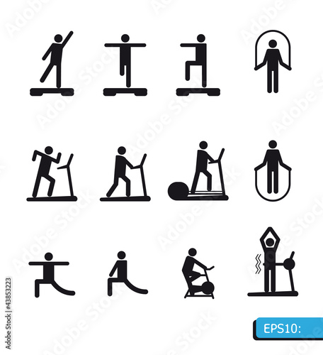 Fitness Icons set vector