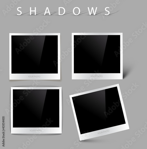 Set of vector photos with shadow effects
