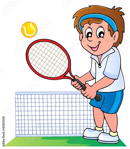 Cartoon tennis player