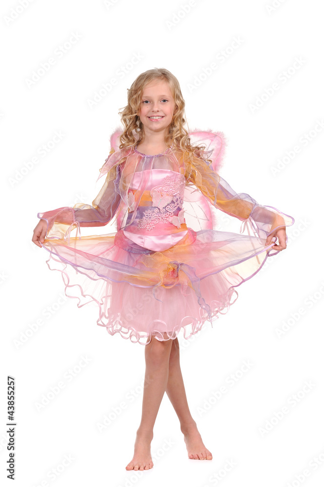 Naklejka premium funny emotional girl on white background