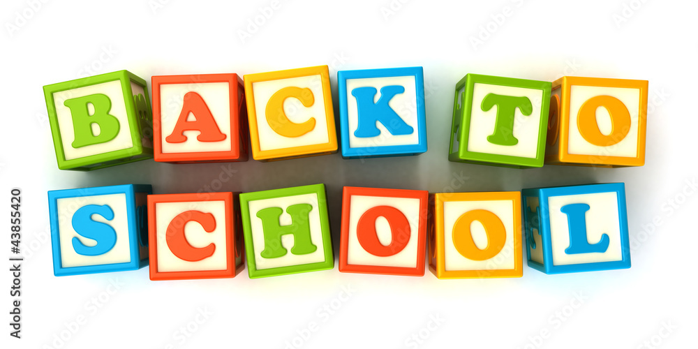 Alphabet building blocks that spelling the word back to school Alphabet building blocks that spelling the word back to school