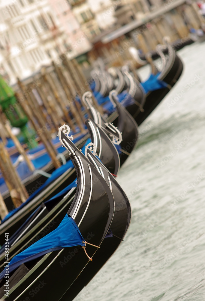 gondolas near Piazza San Marco in Venice, Italy