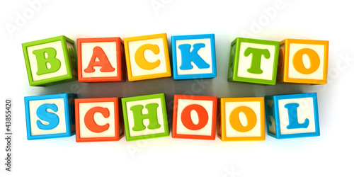Alphabet building blocks that spelling the word back to school photo