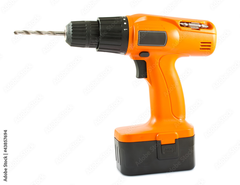 Orange cordless drill