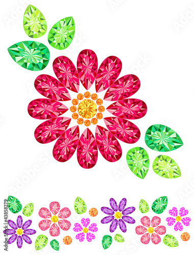 Red flower gemstones
