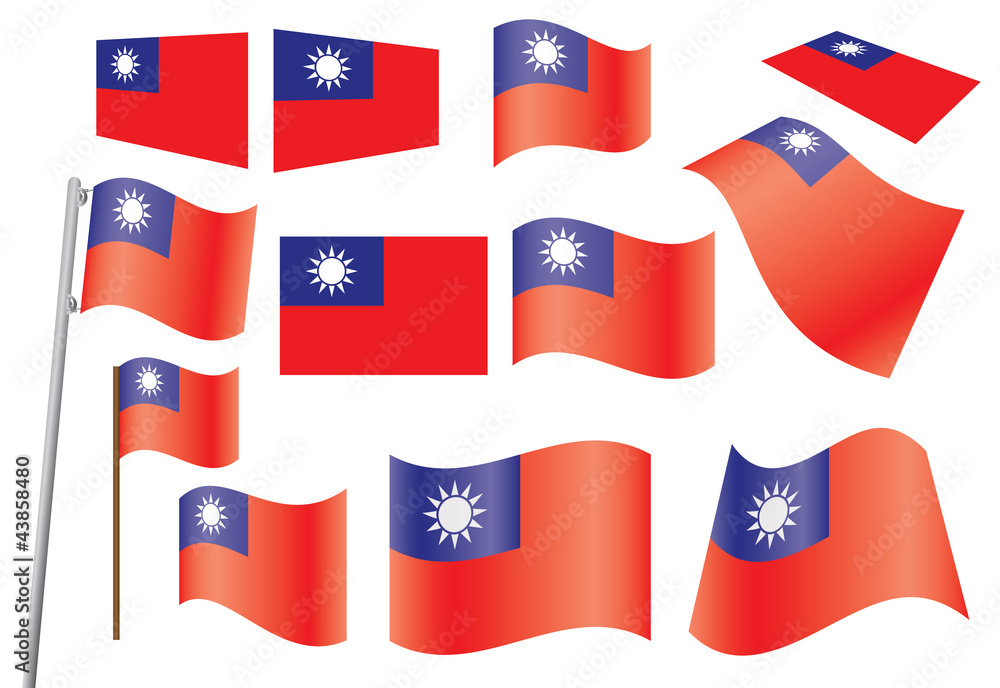 set of flags of Taiwan vector illustration set of flags of Taiwan vector illustration