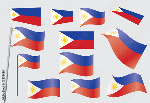 set of flags of Philippines vector illustration