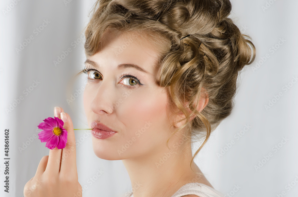 Naklejka premium beauty woman closeup portrait