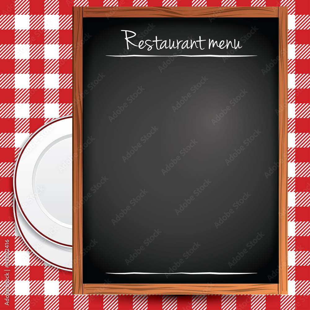 Empty blackboard - Restaurant menu background Stock Vector | Adobe Stock