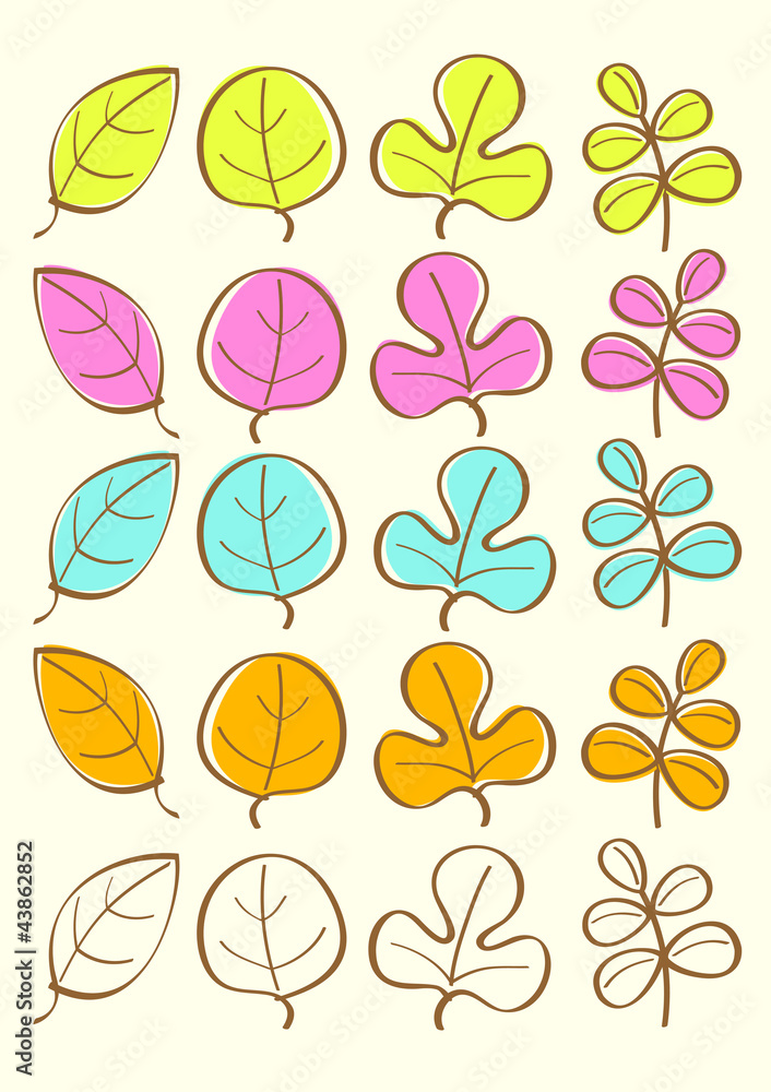 Colored vector autumn leaves