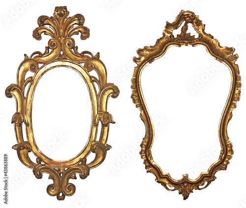 Two Old gilded wooden frames for mirrors