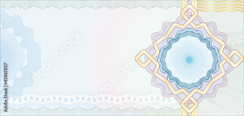 Secured Guilloche Background for Voucher, Gift Certificate, Coup