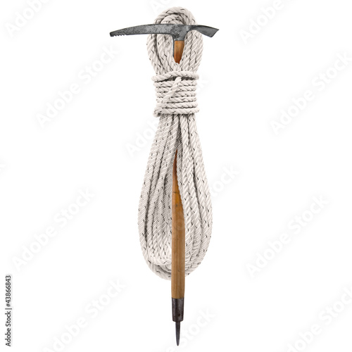 Eispickel mit Seil