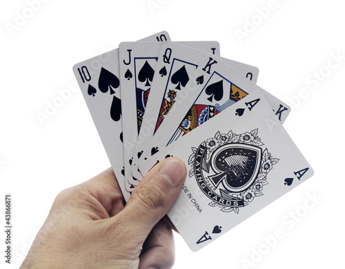 Bild auf Leinwand Escalera real de poker aislada