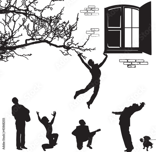 love the silhouettes of men under the window