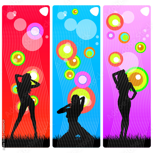 sexy and beauty girls in various poses vector