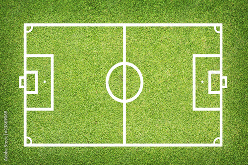 Soccer football on grass field