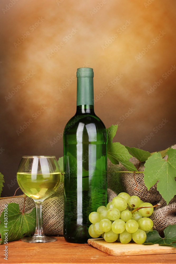 Bottle of great wine with glass