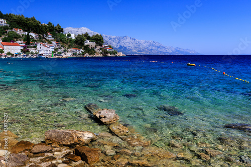 Beautiful Beach and Transparent Turquoise Adriatic Sea near Spli