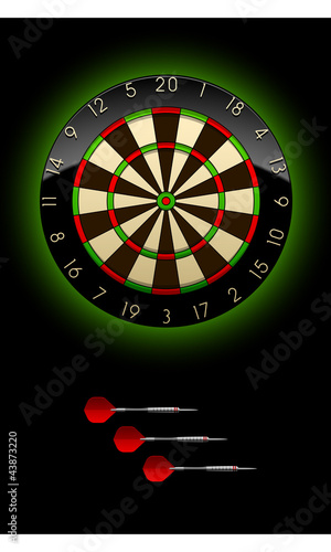 Vector Dartboard with Dart