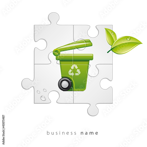 green abstract logo recycling