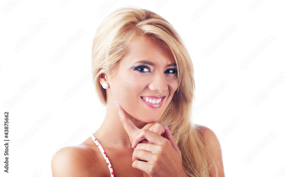 Portrait of wonderful blond women, studio shot