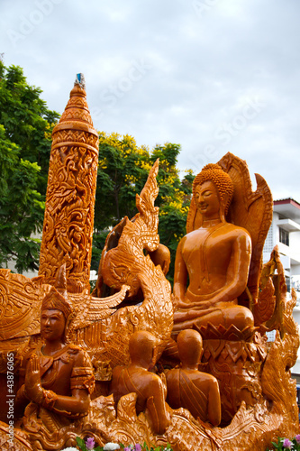 Candle wax carving in Ubonratchathani, Thailand photo