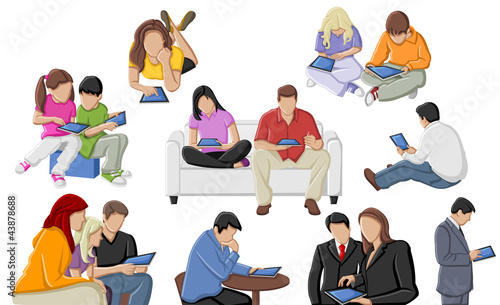 Group of people with tablets