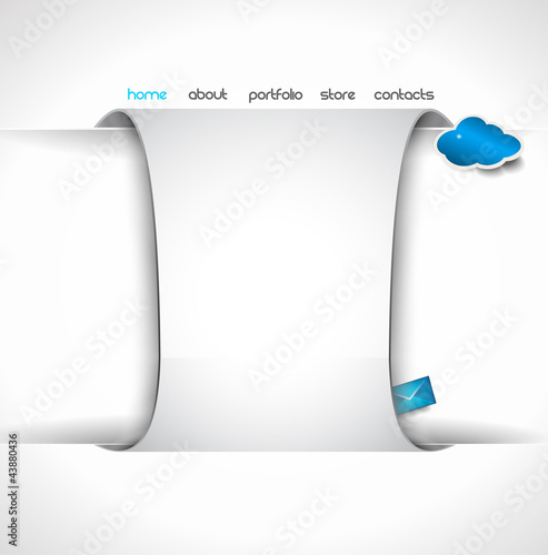 Modern web templave with paper style background