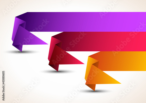 Option tag with origami paper style for infographics