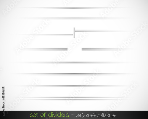 Set of web dividers with delicate gradient.