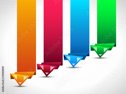 Origami style ranking paper. Ideal for info graphics