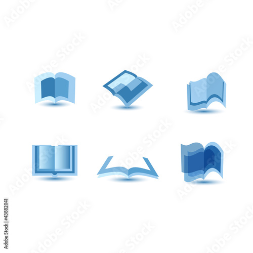 illustration of blue book icons