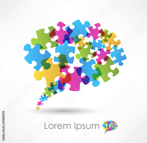 speech bubble made from puzzle