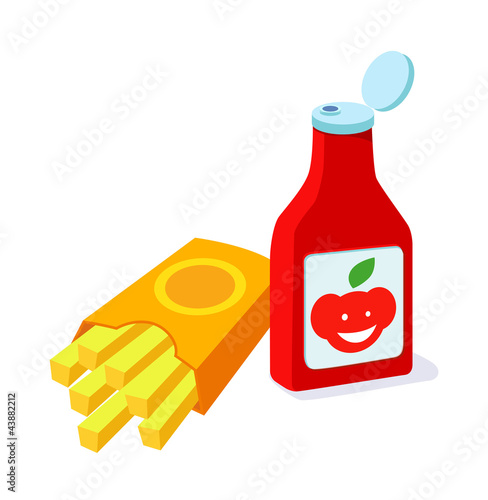 icon potato and ketchup