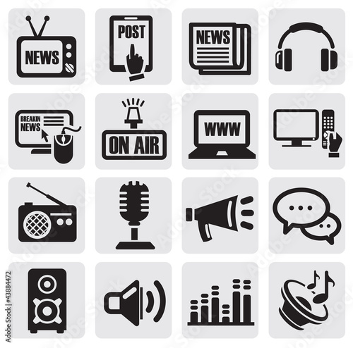 media icons set