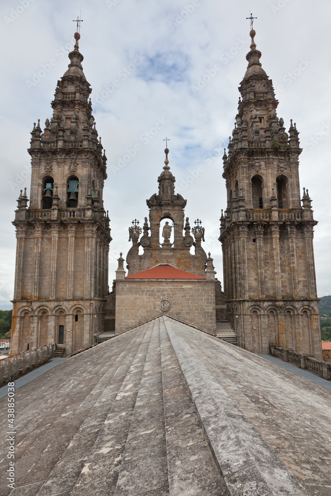 Tejados de la Catedral de Santiago de Compostela, España