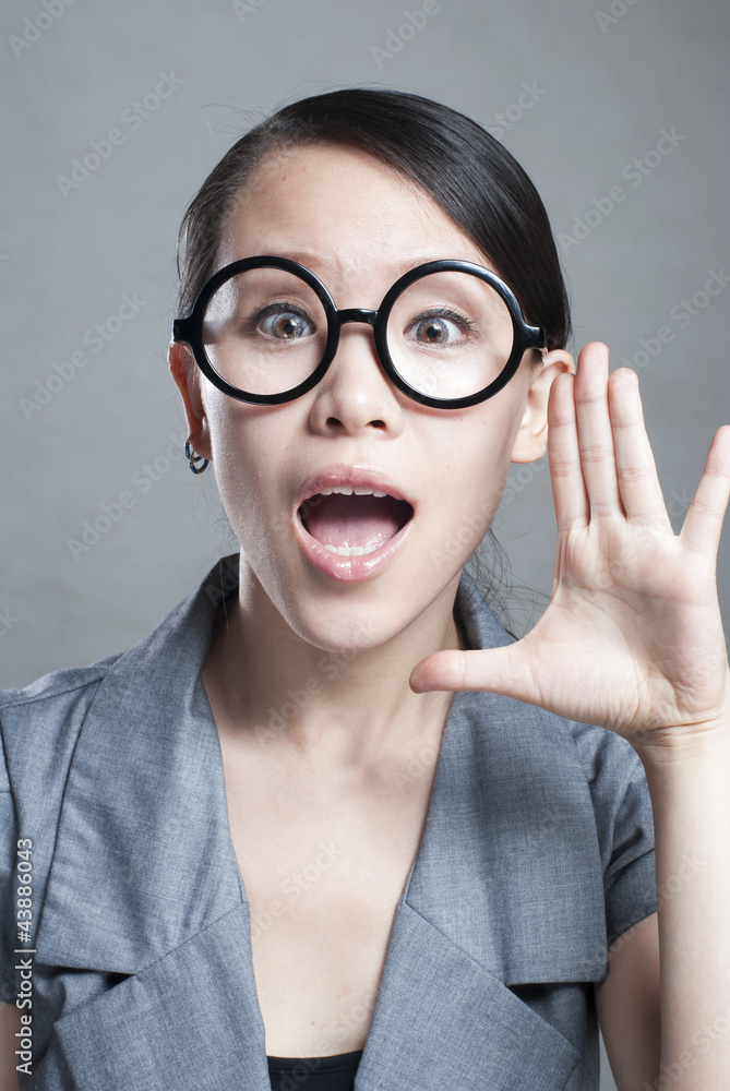 Young woman yelling isolated on white background. Young woman yelling isolated on white background.