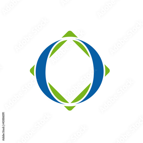 Logo initial letter O, 0 # Vector
