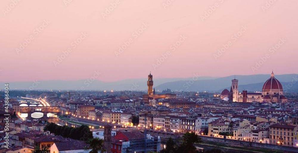 Florence city view in the evening