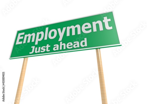 Street sign with employment word
