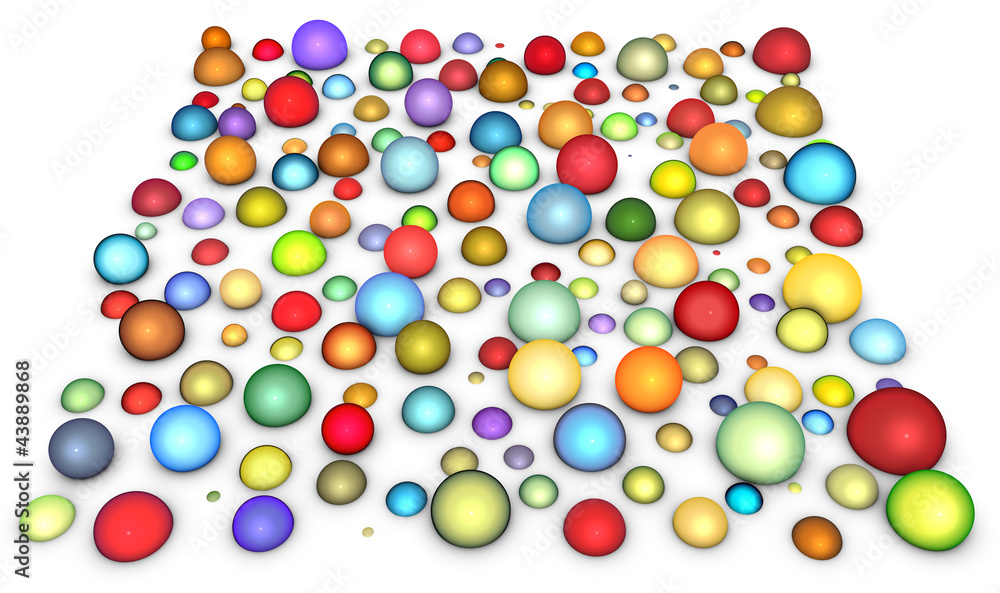 3d render glossy multi colored bubble