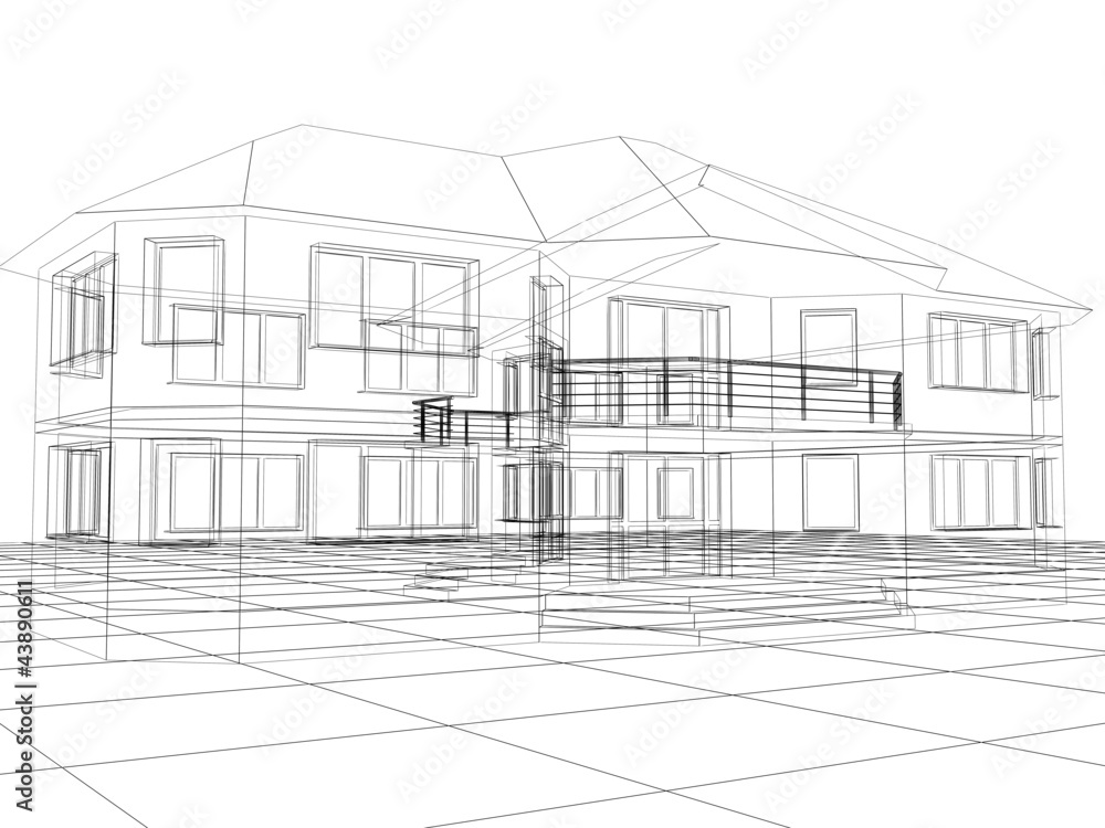 3d sketch of a house 3d sketch of a house