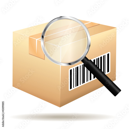 Tracking parcel services. Order with barcode and loop icon.