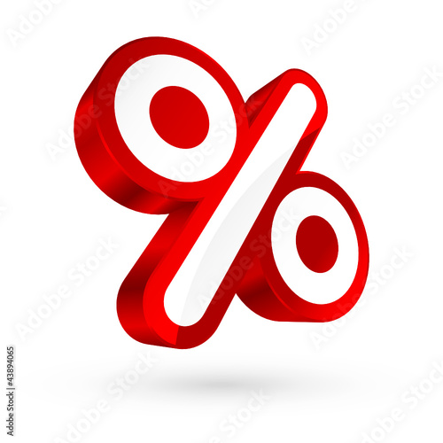 Red/White 3D Percent Sign Sale