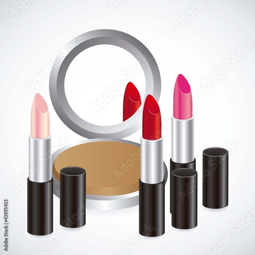 Mirror with lipsticks