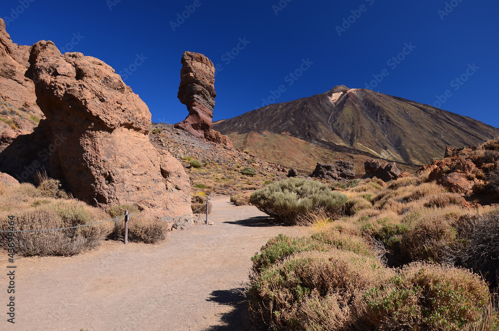 Trekking route in Teide mountain area, Tenerife