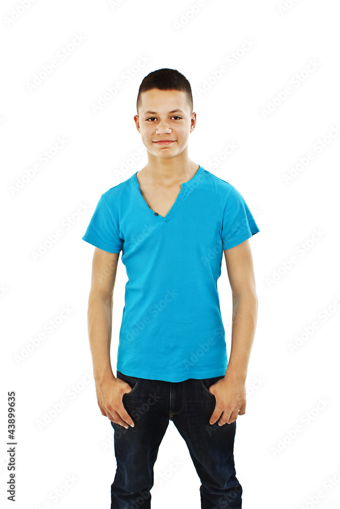 Portrait of a cool young guy standing on a white background. Portrait of a cool young guy standing on a white background.