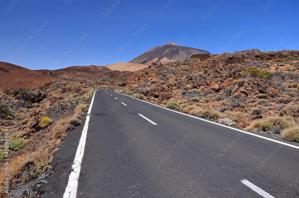 Mountain road in Teide National Park, Tenerife